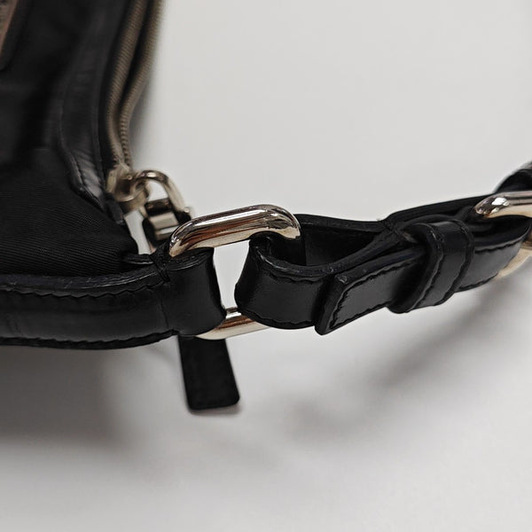 Nylon Top Handle Bag Black