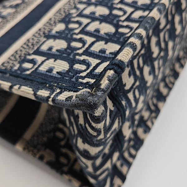 Book Tote Small Oblique Canvas Blue