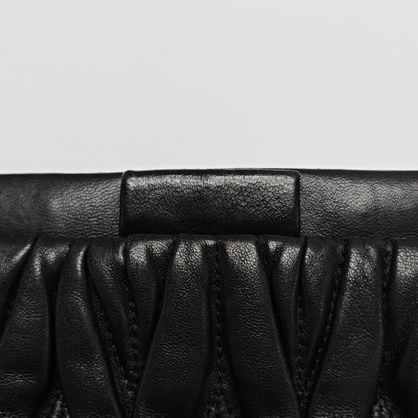 Quilted Lambskin Top Handle Bag Black