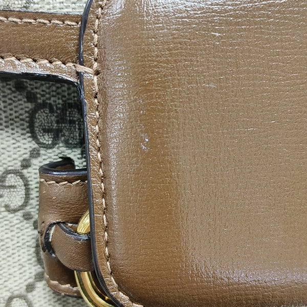 Horsebit 1955 Small Monogram Coated Canvas Black