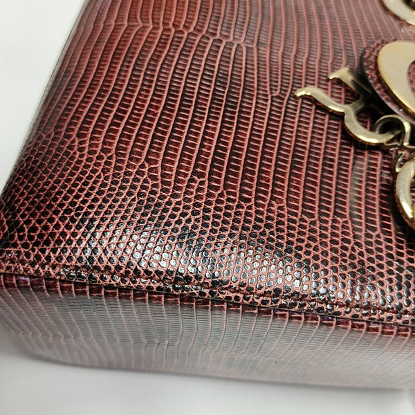 Lady Dior Mini Lizard Red
