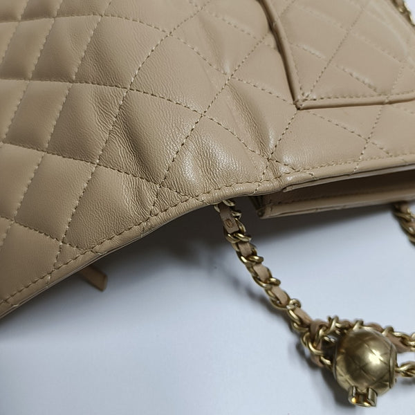 WOC Quilted Lambskin Beige