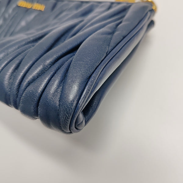 Quilted Lambskin Clutch Blue