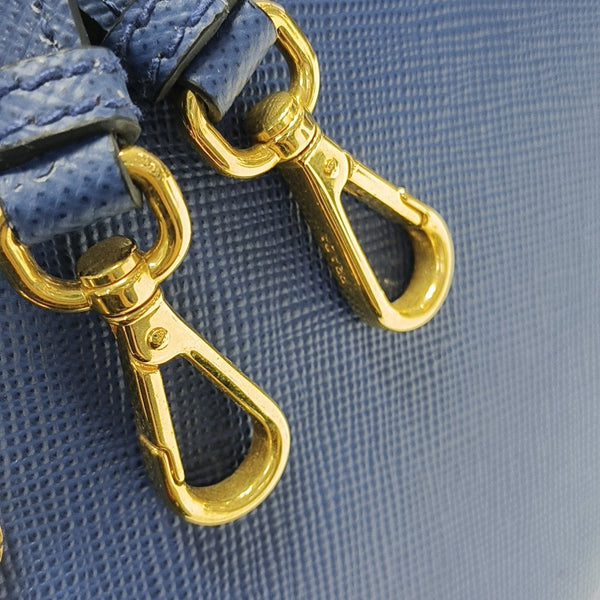 Double Medium Saffiano Calfskin Blue