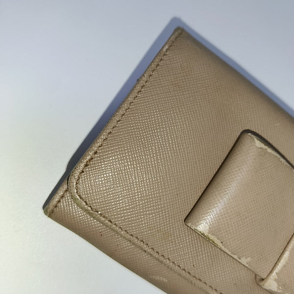 Fiocco Bow Saffiano Calfskin Pink Wallet