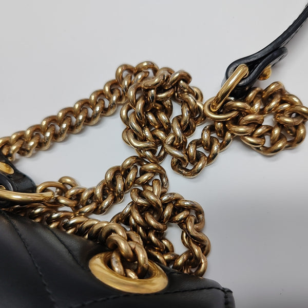 GG Marmont Small Quilted Calfskin Black