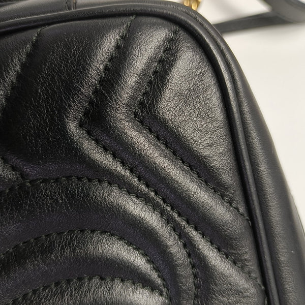 GG Marmont Mini Quilted Calfskin Black