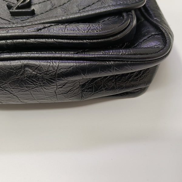 NIKI Small Chevron Calfskin Black