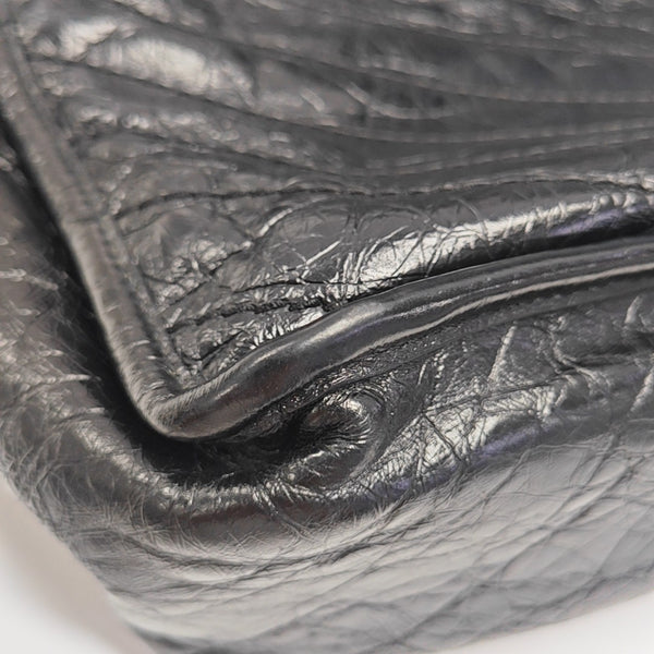 NIKI Large Chevron Calfskin Black