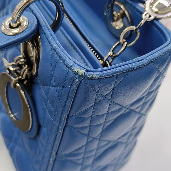 Lady Dior Medium Cannage Lambskin Blue