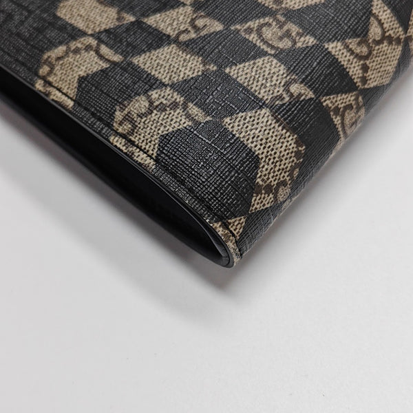 Monogram Coated Canvas Clutch Beige