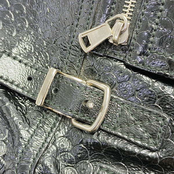 Patent Leather Top Handle Bag Black