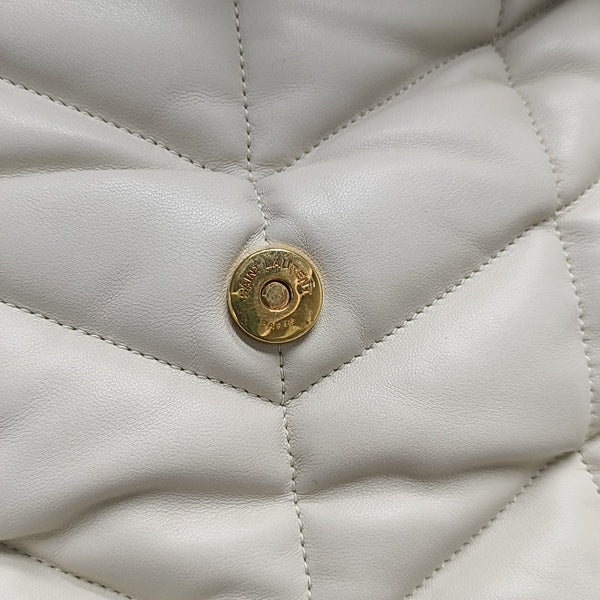 PUFFER Small Quilted Lambskin White