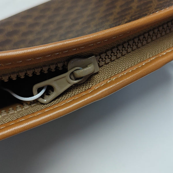 Coated Canvas Clutch Brown