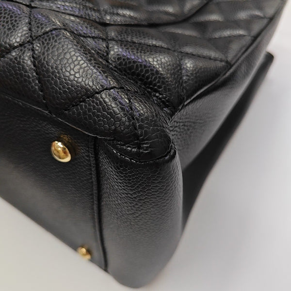 CHANEL GST Extra Large Quilted Grained Calfskin Black