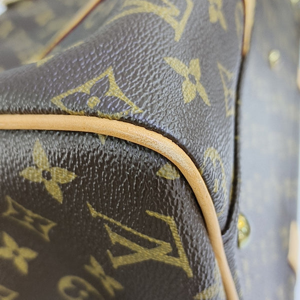 Monogram Coated Canvas Top Handle Bag Brown