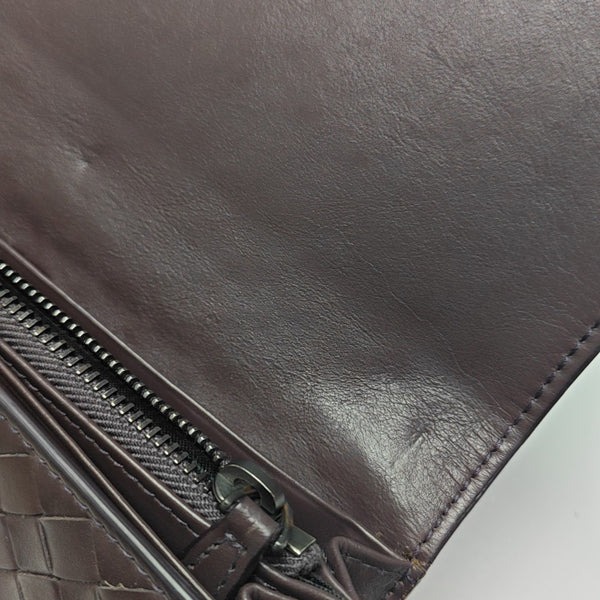 Intrecciato Calfskin Brown Wallet