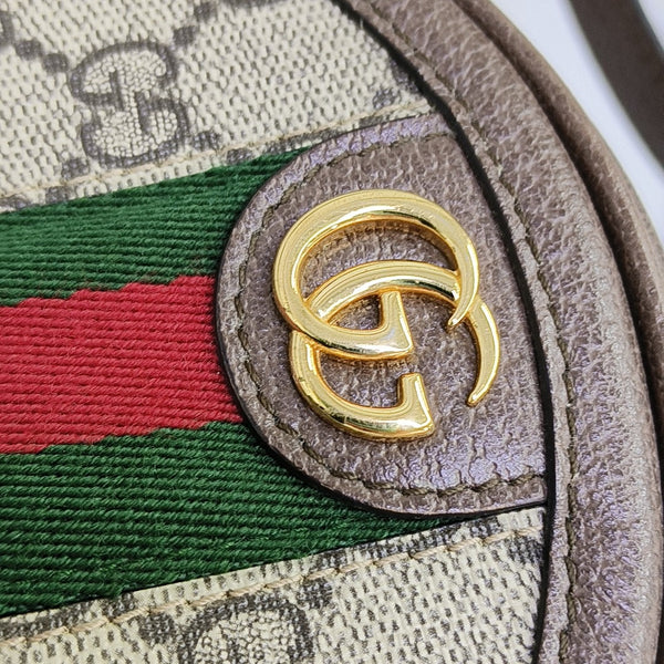 Ophidia Mini Monogram Coated Canvas Beige