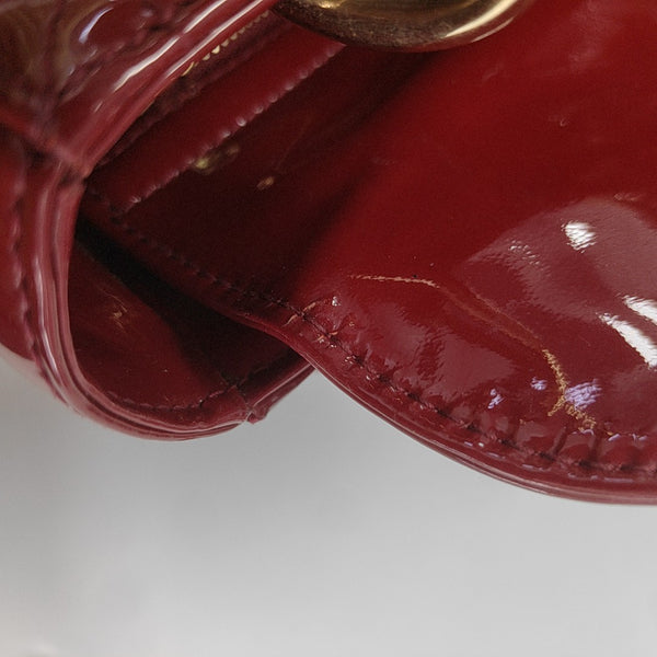 Lady Dior Mini Cannage Patent Calfskin Red