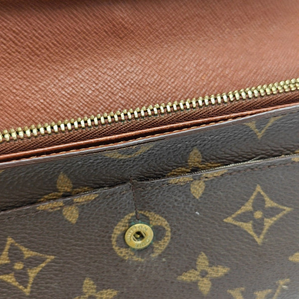 PORTE MONNAIE Monogram Coated Canvas Brown Wallet