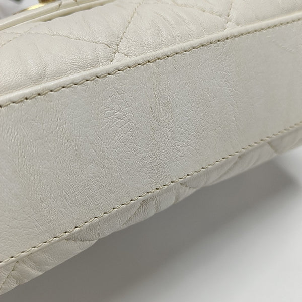 COCO HANDLE Mini Quilted Lambskin White