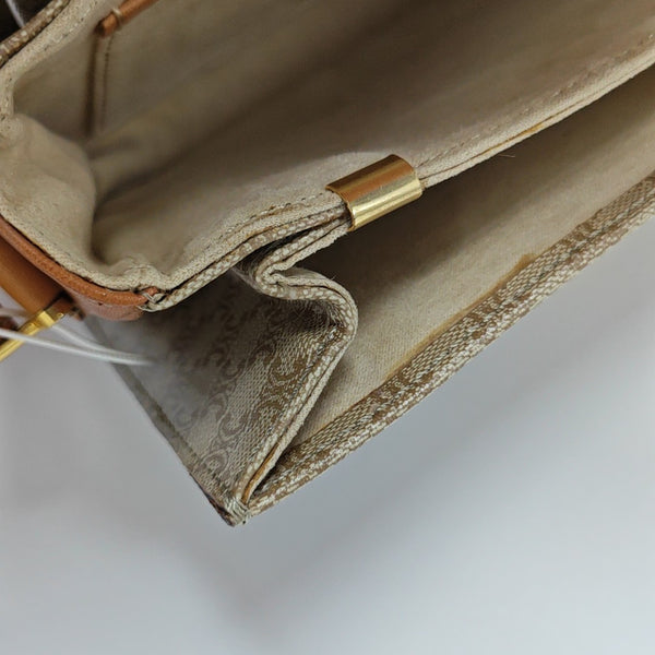 Coated Canvas Shoulder Bag Beige