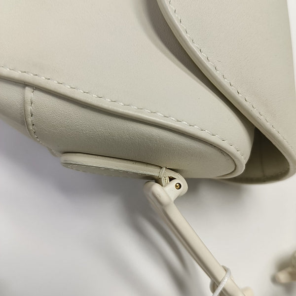 Saddle Small Calfskin White