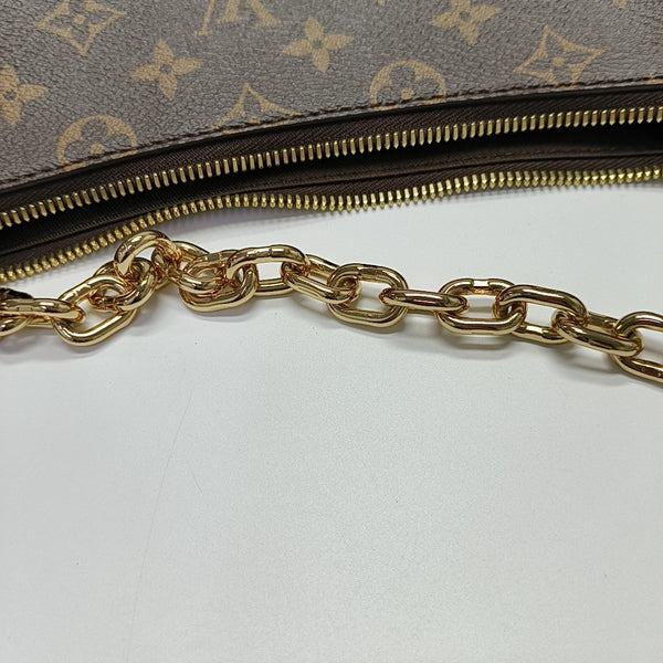 LOOP HOBO Monogram Coated Canvas Brown