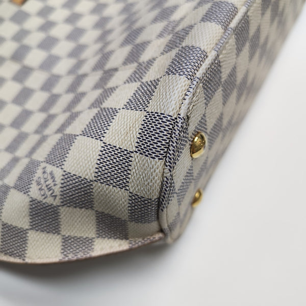 GIROLATA GM Damier Azur Coated Canvas White