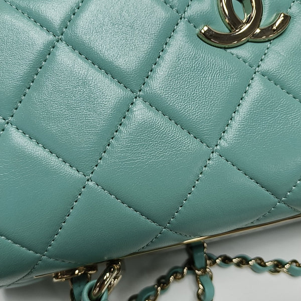 TRENDY CC Quilted Lambskin Blue