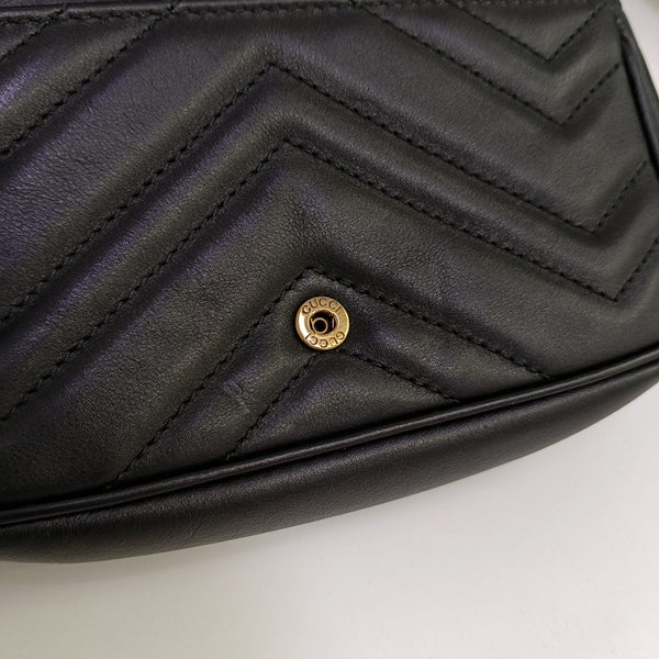 GG Marmont Mini Quilted Calfskin Black