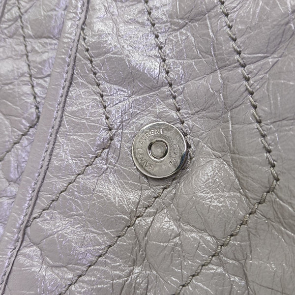 NIKI Medium Chevron Calfskin Gray