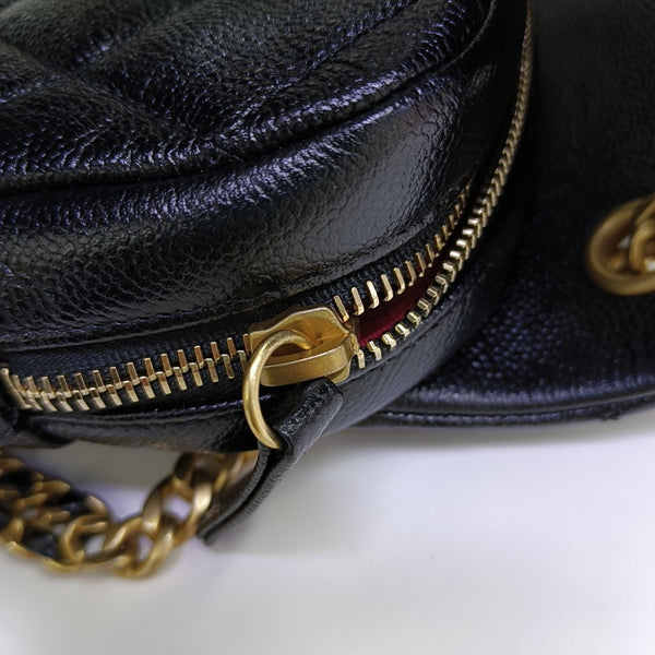 Quilted Grained Calfskin Backpack Black