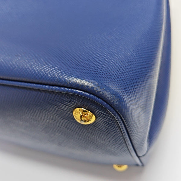 Double Large Saffiano Calfskin Blue