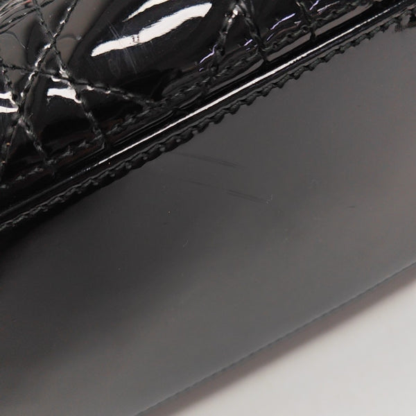 Lady Dior Medium Cannage Patent Leather Black