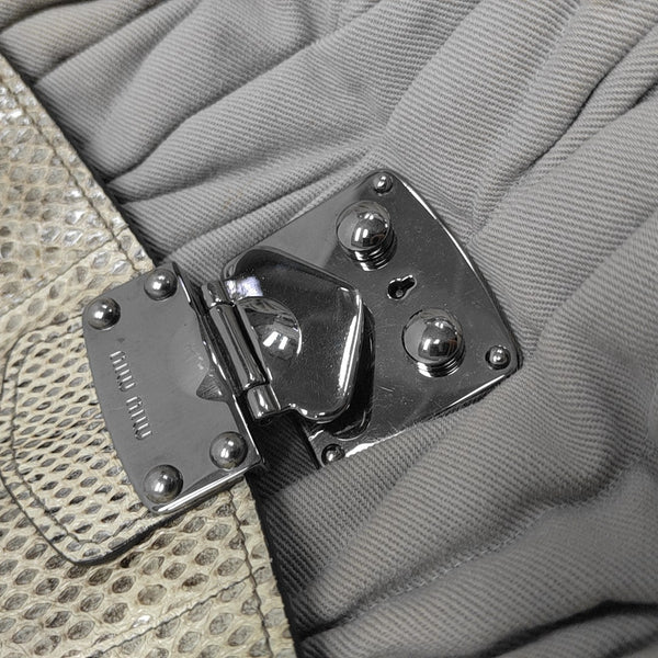 Quilted Fabric Shoulder Bag Gray