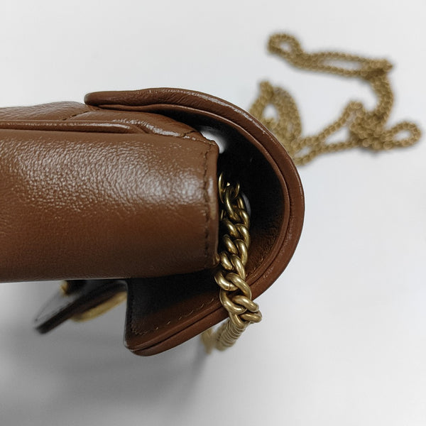 GG Marmont Mini Quilted Calfskin Brown