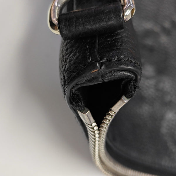 Monogram Leather Shoulder Bag Black