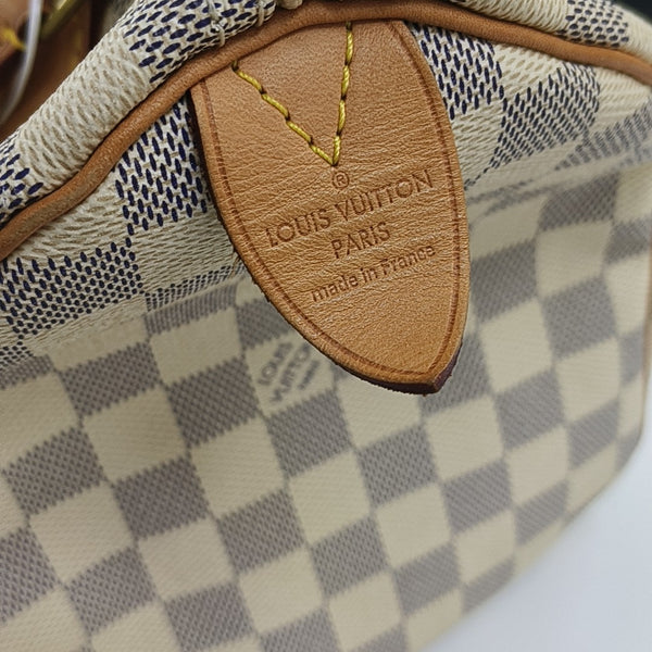 SPEEDY 30 Damier Azur Coated Canvas White
