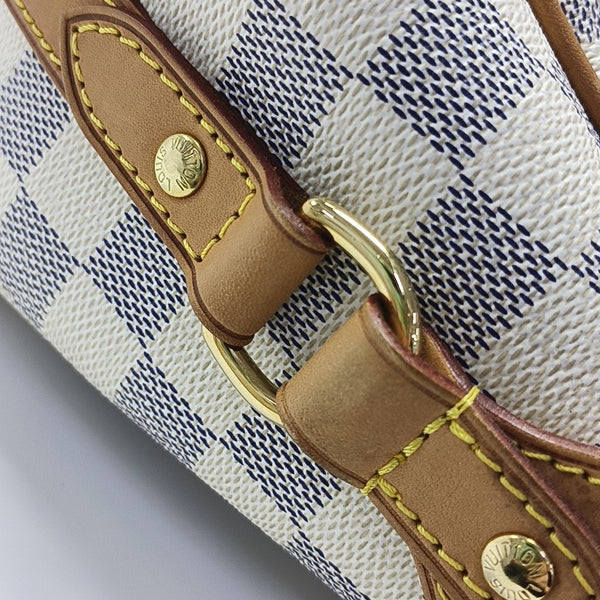 STRESA PM Damier Azur Coated Canvas White