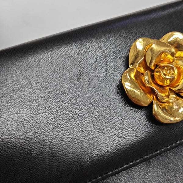 Lambskin Top Handle Bag Brown