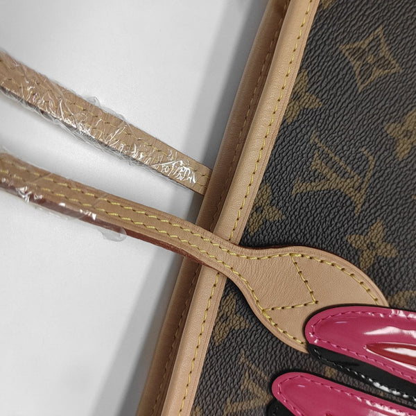 NEVERFULL MM Monogram Coated Canvas Brown