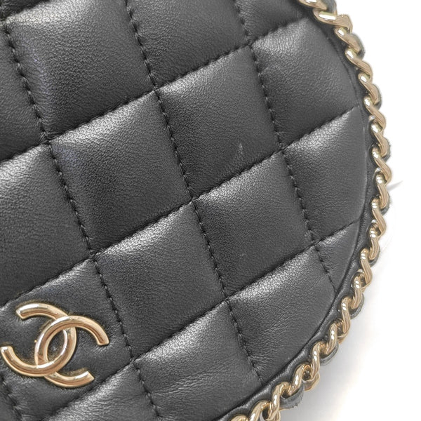 Quilted Lambskin Shoulder Bag Black