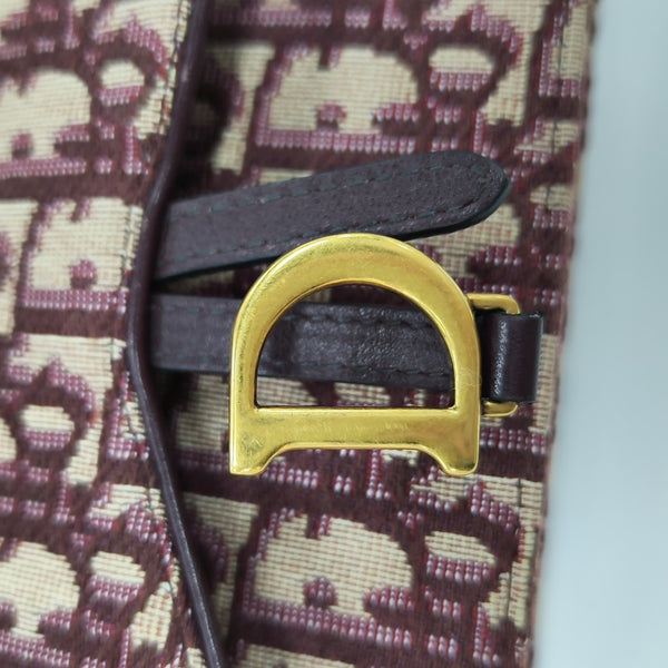Saddle Mini Oblique Canvas Red
