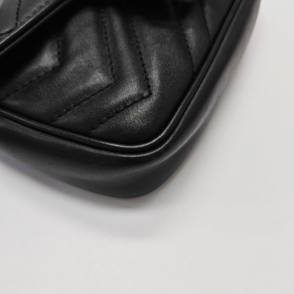 GG Marmont Mini Quilted Calfskin Black