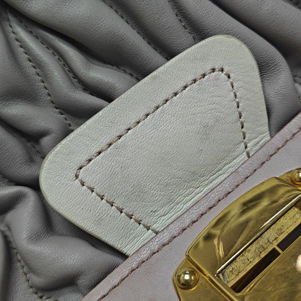 Quilted Lambskin Tote Bag Gray