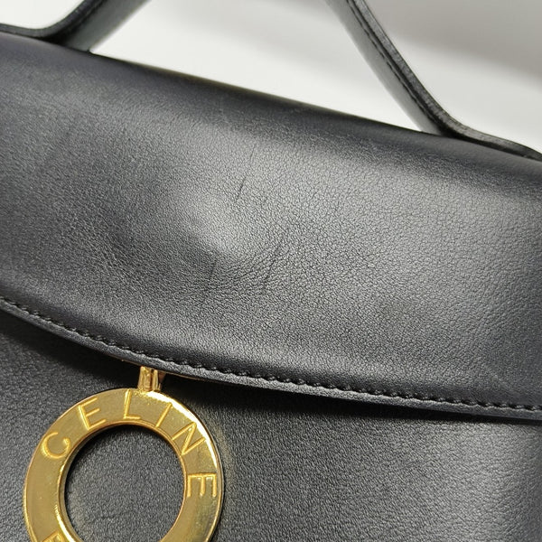 Leather Shoulder Bag Black