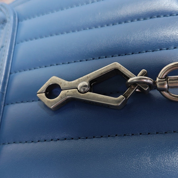 GG Marmont Mini Quilted Calfskin Blue