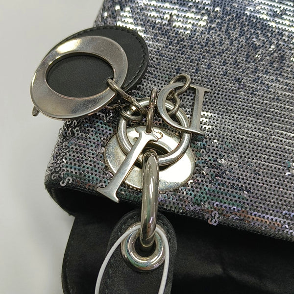 Authenticated pre-owned Lady Dior Mini Silk Satin Black - Tote Bag at Looply