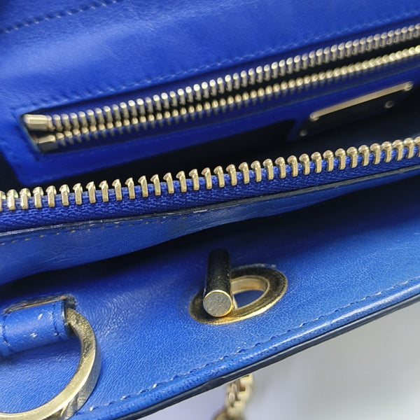 Calfskin Shoulder Bag Blue